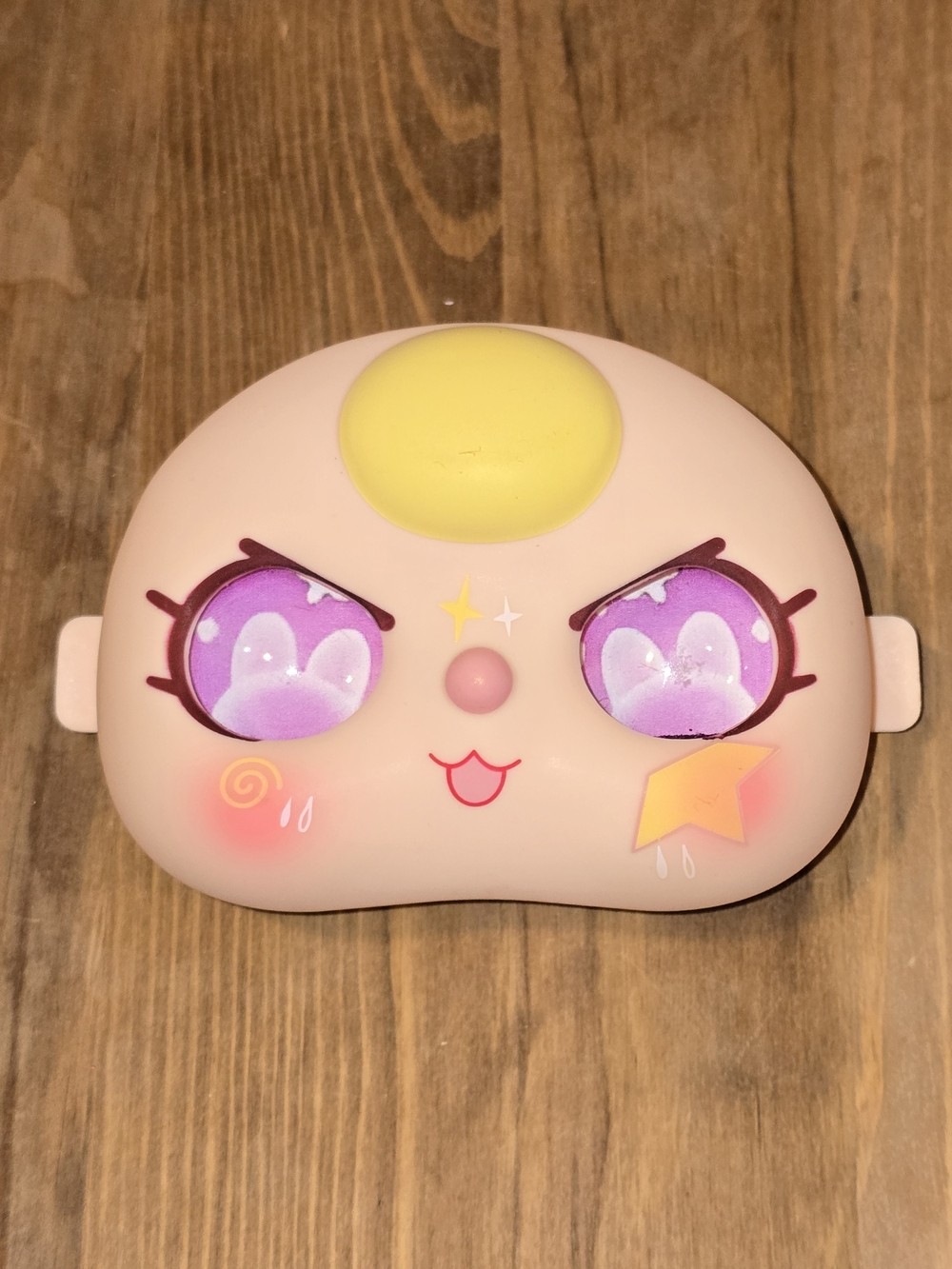 POP MART Baby Three 400% Replacement Face Plate Yellow Hair Purple Glitter Eyes